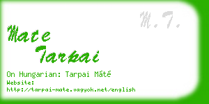 mate tarpai business card